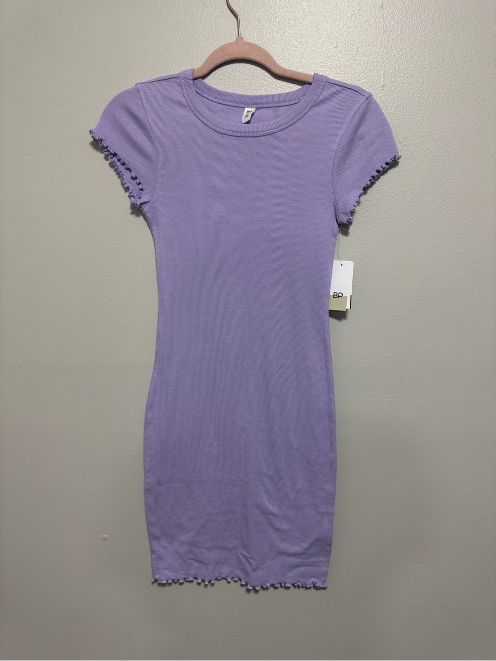 Bp NWT Lilac Lettuce Trim Bodycon Mini Dress